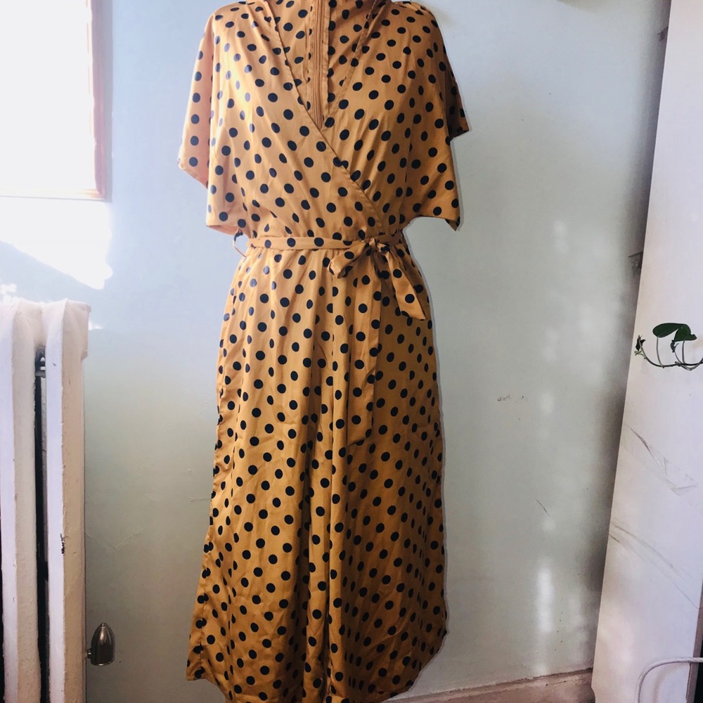 Gold Polka-dot Cullotte Jumpsuit